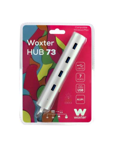 Woxter Hub 73 USB 3.2 Gen 1 (3.1 Gen 1) Type-A 5000 Mbit/s Plata