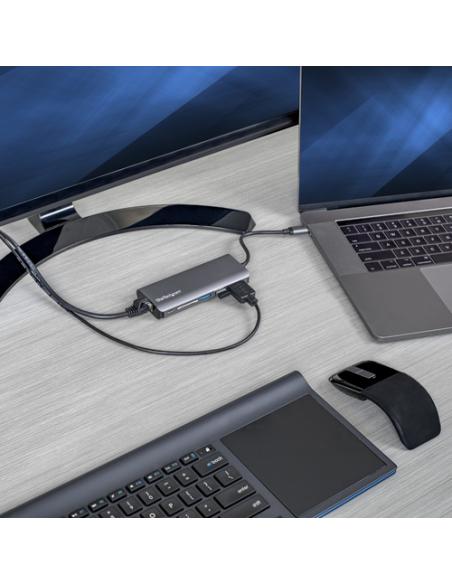 StarTech.com Adaptador Multipuertos USB-C - Docking Station Portátil USB Tipo C a HDMI de 4K - Hub Ladrón USB 3.0 de 2 Puertos -
