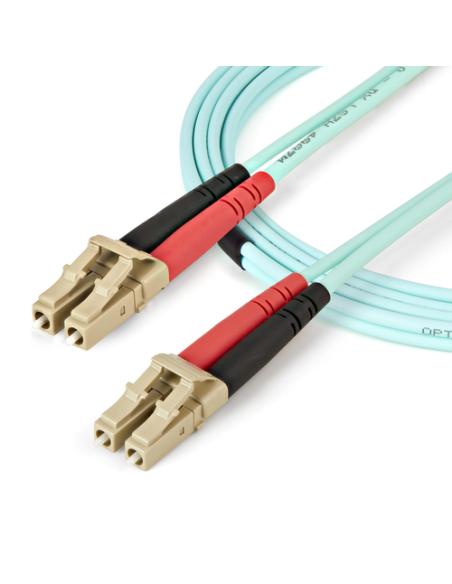 StarTech.com Cable de 2m de Fibra Óptica Multimodo LC/UPC a LC/UPC OM4 - 50/125µm - Fibra LOMMF/VCSEL - Redes de 100G - Cable LS