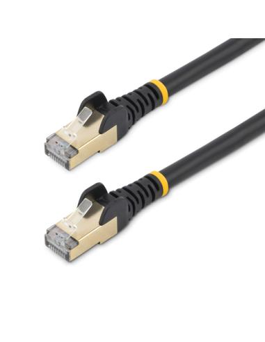 StarTech.com Cable de 1,5m de Red Ethernet Cat6a Negro sin Enganches con Alambre de Cobre