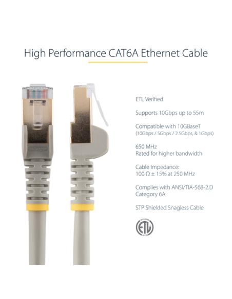 StarTech.com Cable 7m Ethernet CAT6a - Cable de Red de 10 Gigabits Blindado Snagless RJ45 PoE de 100W - Latiguillo STP de 10GbE 