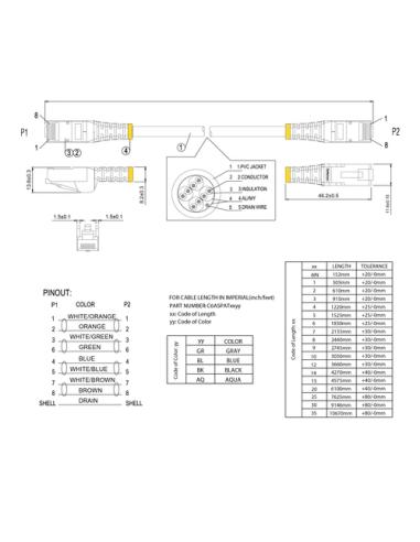 StarTech.com Cable 7m Ethernet CAT6a - Cable de Red de 10 Gigabits Blindado Snagless RJ45 PoE de 100W - Latiguillo STP de 10GbE 