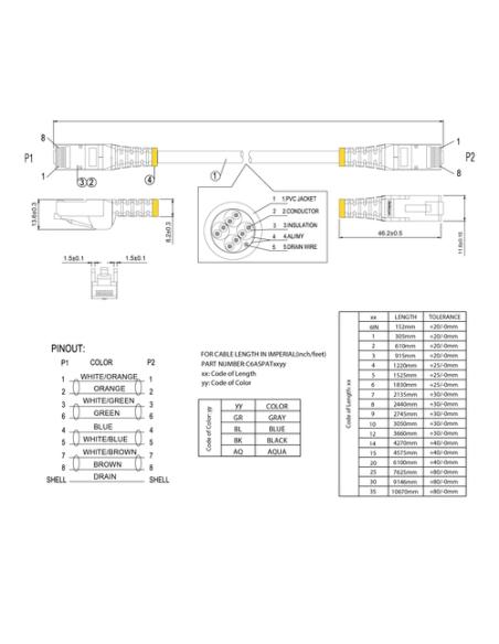 StarTech.com Cable 7m Ethernet CAT6a - Cable de Red de 10 Gigabits Blindado Snagless RJ45 PoE de 100W - Latiguillo STP de 10GbE 