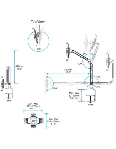 StarTech.com Soporte de Sobremesa para Tablet - Articulado - Para iPad o Android