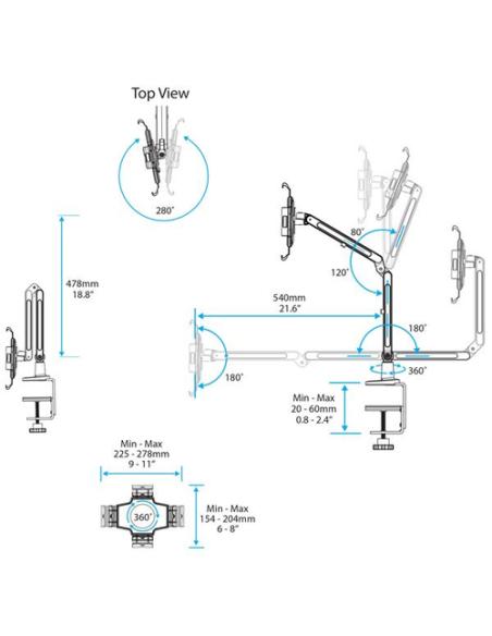 StarTech.com Soporte de Sobremesa para Tablet - Articulado - Para iPad o Android