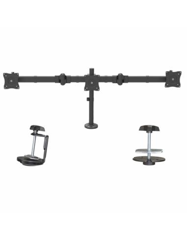 StarTech.com Brazo para 3 Monitores de Montaje en Escritorio - Soporte VESA Ergonómico para 3 Monitores de hasta 27" - Mástil Ar