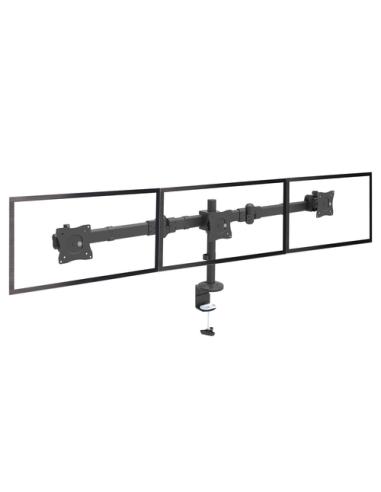StarTech.com Brazo para 3 Monitores de Montaje en Escritorio - Soporte VESA Ergonómico para 3 Monitores de hasta 27" - Mástil Ar