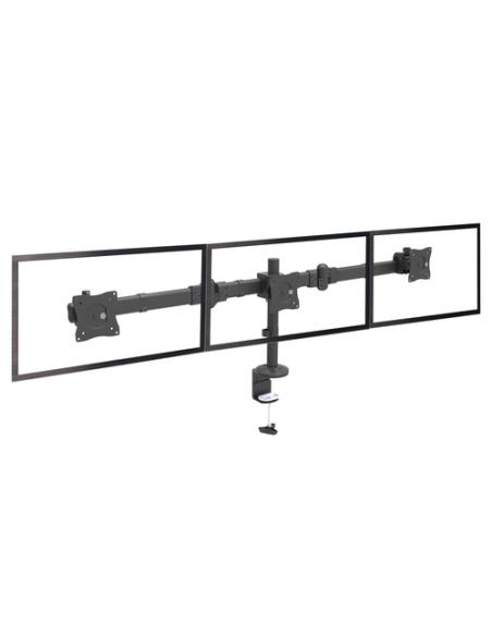 StarTech.com Brazo para 3 Monitores de Montaje en Escritorio - Soporte VESA Ergonómico para 3 Monitores de hasta 27" - Mástil Ar