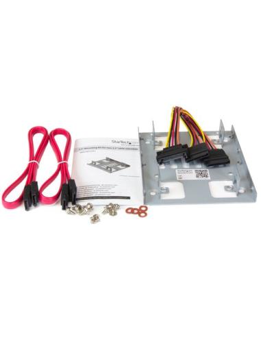 StarTech.com Bracket Adaptador Bandeja de Montaje 2 Unidades de Disco Duro HDD de 2,5" a Bahía de 3,5 Pulgadas