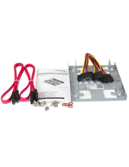 StarTech.com Bracket Adaptador Bandeja de Montaje 2 Unidades de Disco Duro HDD de 2,5" a Bahía de 3,5 Pulgadas