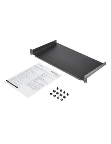 StarTech.com Bandeja Estante de 1U para Armario Rack de Servidores - de 10 Pulgadas (254mm) de Profundidad - en Acero de Servici