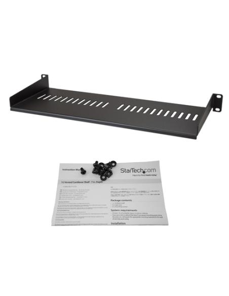 StarTech.com Bandeja Estante Ventilado de 1U para Armario Rack de Servidores - de 7 Pulgadas de Profundidad