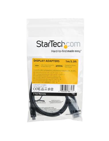 StarTech.com Cable de 1m USB-C a DisplayPort 1.4 - Convertidor Bidireccional Adaptador de Vídeo USB Tipo C - HBR3/HDR/DSC - Cabl