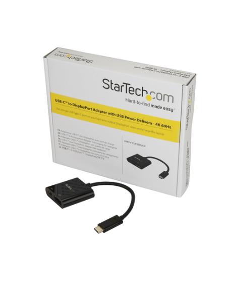 StarTech.com Adaptador USB C a DisplayPort con Entrega de Alimentación - 4K 60Hz HBR2 - Conversor USB Tipo C a Monitor DP 1.2 co