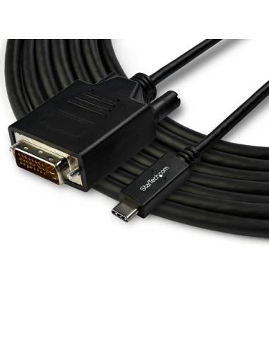 StarTech.com Cable Adaptador de 3m USB-C a DVI 1920 x 1200 - Negro - Cable USB Tipo C a DVI - Cable Conversor de Vídeo USBC