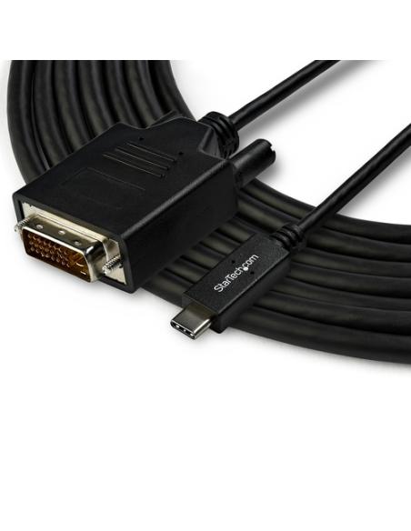 StarTech.com Cable Adaptador de 3m USB-C a DVI 1920 x 1200 - Negro - Cable USB Tipo C a DVI - Cable Conversor de Vídeo USBC