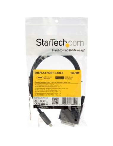 StarTech.com Cable de 1m USB-C a DVI - 1920 x 1200 - Negro