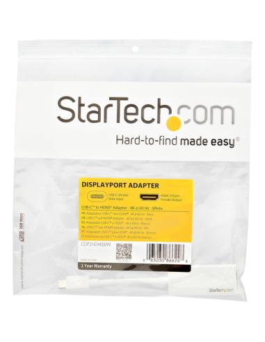 StarTech.com Adaptador USB-C a HDMI - 4K 60Hz - Blanco