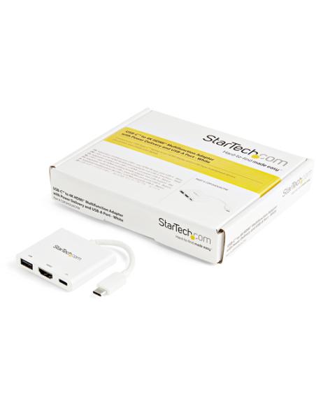 StarTech.com Adaptador Multipuertos USB-C con HDMI - Puerto USB 3.0 - PD de 60W - Blanco