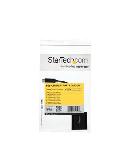 StarTech.com Adaptador USB C a VGA - Negro - 1080p - Convertidor de Vídeo para su MacBook Pro - Dongle de Pantalla USB Tipo C a 