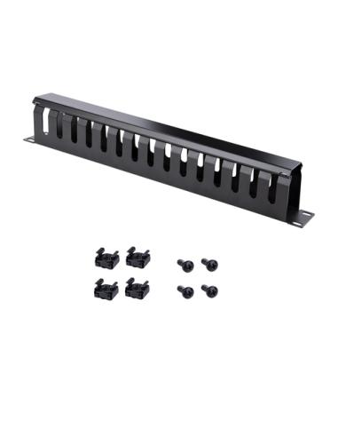 StarTech.com Panel Canaleta 1U de Gestión de Cables para Rack de Conductos Horizontales con Tapa - Conducto de Cables para Rack 
