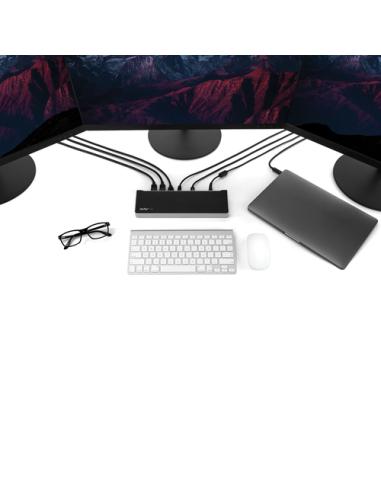StarTech.com Dock USB-C para 3 Monitores 4K - Hub Ladrón de 5 Puertos USB 3.2 5Gbps - HDMI y DisplayPort - Mac y Windows - Docki