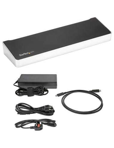 StarTech.com Dock USB-C para 3 Monitores 4K con 5 Puertos USB 3.2 5Gbps - HDMI y DisplayPort - Mac y Windows - Docking Station -
