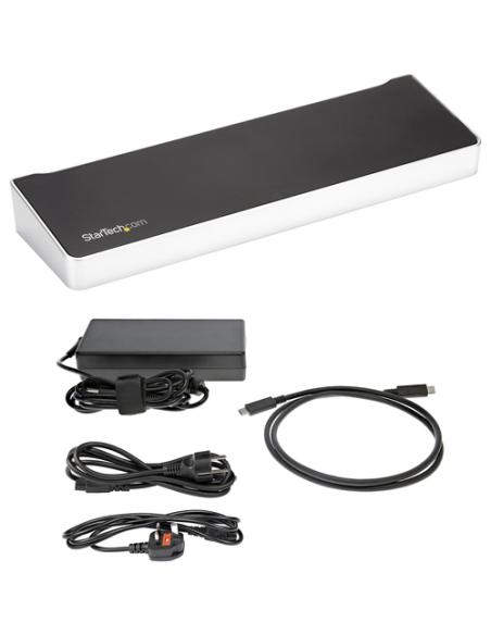 StarTech.com Dock USB-C para 3 Monitores 4K con 5 Puertos USB 3.2 5Gbps - HDMI y DisplayPort - Mac y Windows - Docking Station -