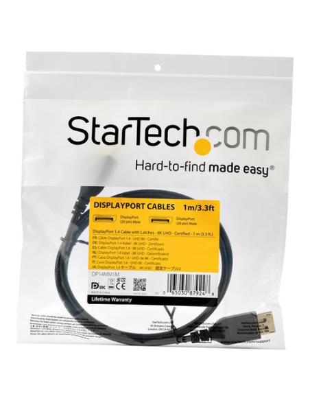 StarTech.com Cable DisplayPort 1.4 de 1m - Certificado VESA - 8K 60Hz - HBR3 - HDR - Super HD - Cable Delgado de Monitor DP a Co