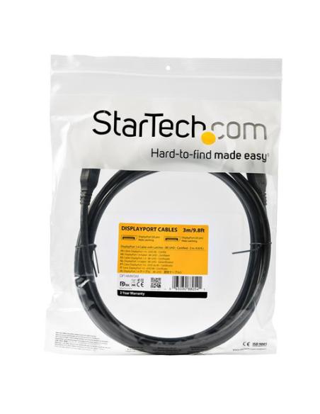 StarTech.com Cable DisplayPort 1.4 de 3m - Certificado VESA - 8K 60Hz - HBR3 - HDR - Cable de Monitor DP a DP - UltraHD 4K 120Hz