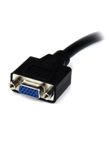 StarTech.com Adaptador Conversor de 20cm DVI-I a VGA - DVI-I Macho - HD15 Hembra - Cable Convertidor Negro