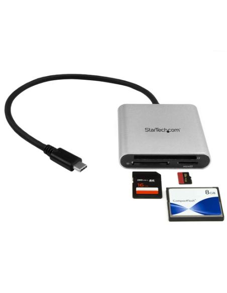 StarTech.com Lector Grabador USB 3.0 de Tarjetas de Memoria SD, Micro SD, CompactFlash - Adaptador USB-C a Tarjetas Flash