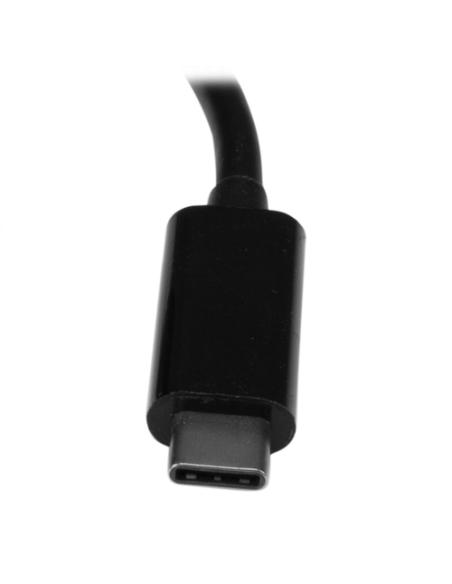 StarTech.com Hub Concentrador USB 3.0 USB-C de 3 Puertos con Ethernet Gigabit y Entrega de Alimentación de 60W con Puerto Pass-T