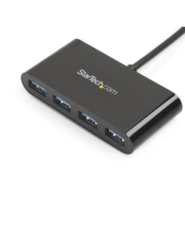 StarTech.com Hub Concentrador USB 3.0 (5Gbps) de 4 Puertos - Ladrón USB-C a 4x USB A - Alimentado por el Bus