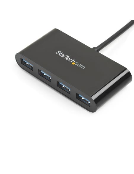 StarTech.com Hub Concentrador USB 3.0 (5Gbps) de 4 Puertos - Ladrón USB-C a 4x USB A - Alimentado por el Bus