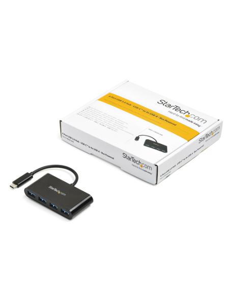 StarTech.com Hub Concentrador USB 3.0 (5Gbps) de 4 Puertos - Ladrón USB-C a 4x USB A - Alimentado por el Bus