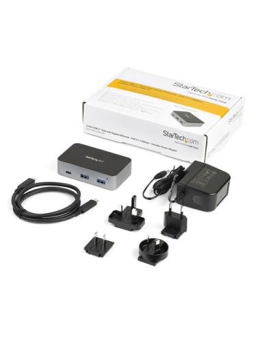 StarTech.com Hub USB-C de 3 Puertos con Puerto de Red Ethernet - USB 3.2 Gen 2 (10Gbps) - Alimentado - 2xUSB-A 1xUSB-C