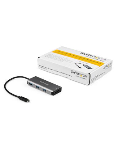StarTech.com Hub Ladrón USB-C de 3 Puertos 10Gbps y Lector de Tarjetas de Memoria Flash SD - con 3 Puertos USB-A y 1 Ranura SD -