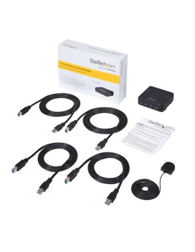 StarTech.com Switch Conmutador USB 3.0 (5Gbps) 4x4 para Compartir Dispositivos Periféricos