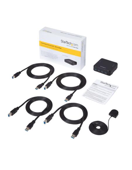 StarTech.com Switch Conmutador USB 3.0 (5Gbps) 4x4 para Compartir Dispositivos Periféricos