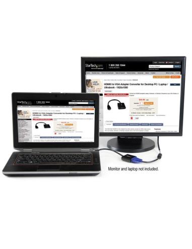 StarTech.com Adaptador Conversor de Vídeo HDMI a VGA HD15 - Cable Convertidor - 1920x1200 - 1080p