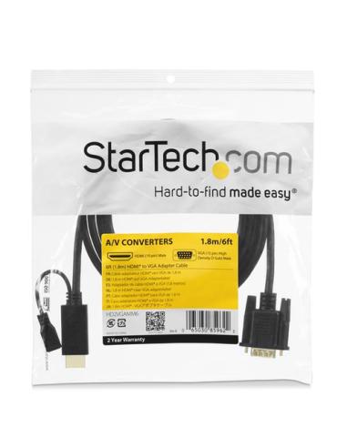 StarTech.com Cable de 1,8m Conversor Activo HDMI a VGA - Adaptador 1920x1200 1080p