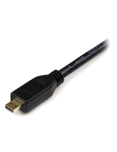 StarTech.com Cable de 1m Micro HDMI a HDMI con Ethernet - Vídeo de 4K a 30Hz - Cable Adaptador Conversor Micro HDMI Tipo D de al