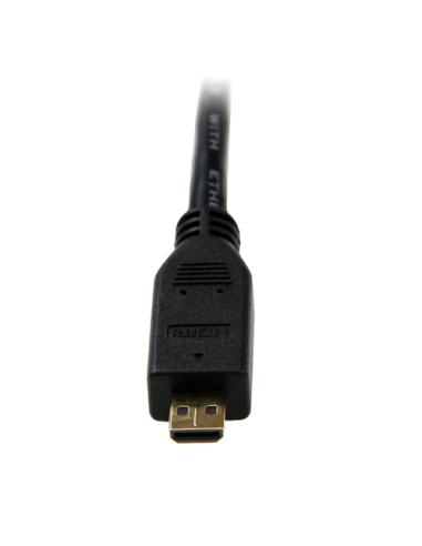 StarTech.com Cable de 2m Micro HDMI a HDMI con Ethernet - Vídeo de 4K a 30Hz - Cable Adaptador Conversor Micro HDMI Tipo D de al
