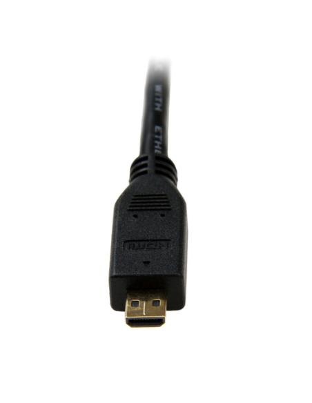 StarTech.com Cable de 2m Micro HDMI a HDMI con Ethernet - Vídeo de 4K a 30Hz - Cable Adaptador Conversor Micro HDMI Tipo D de al