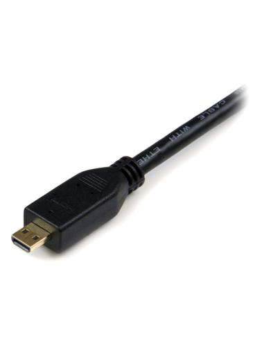 StarTech.com Cable de 50cm Micro HDMI a HDMI con Ethernet - Vídeo de 4K a 30Hz - Cable Adaptador Conversor Micro HDMI Tipo D de 