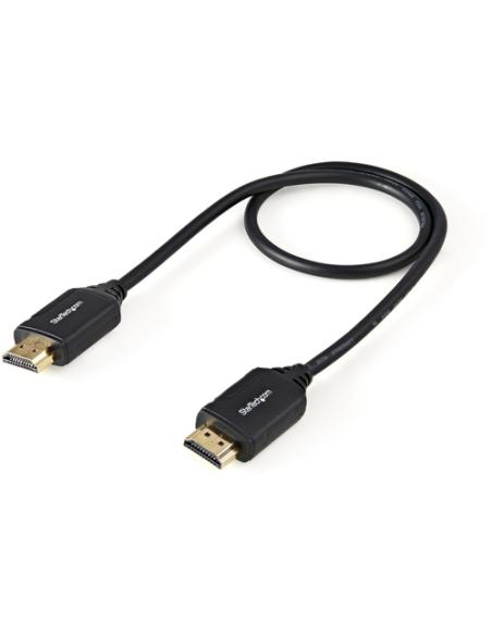 StarTech.com Cable de 50cm HDMI 2.0 Certificado Premium con Ethernet - HDMI de Alta Velocidad Ultra HD de 4K a 60Hz HDR10 - para