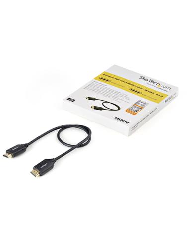 StarTech.com Cable de 50cm HDMI 2.0 Certificado Premium con Ethernet - HDMI de Alta Velocidad Ultra HD de 4K a 60Hz HDR10 - para