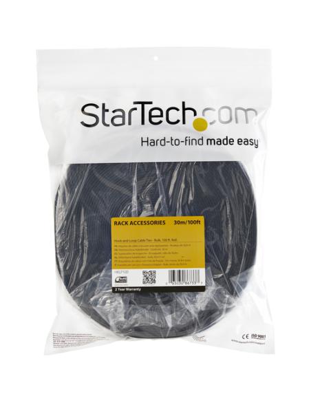 StarTech.com Bobina de 7,6m de Gancho y Bucle - Tiras Reutilizables de Gancho y Bucle - Cinta Sujetacables - Envolturas Ajustabl