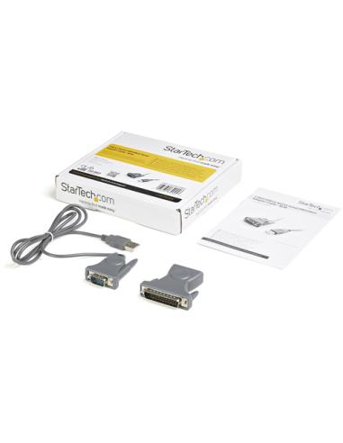 StarTech.com Cable Adaptador de 0,9m USB a Serie Serial DB9 DB25 RS232